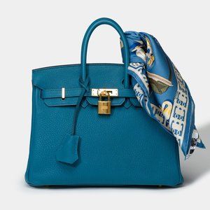 ​Handbag​ ​Birkin​ ​25​ ​Togo​ ​Cobalt​ ​Blue​ ​leather​